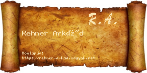 Rehner Arkád névjegykártya